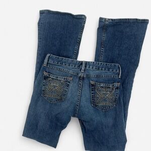 Y2K BeBe Flared Jeans With Embroidered Pockets